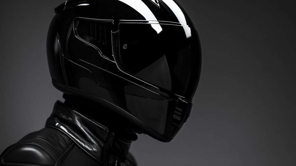 Black motorcycle helmet